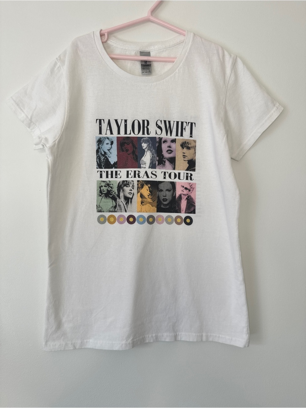 Taylor Swift Eras Tour White Tee Short Sleeve Cotton Shirt Graphic Print Sz S
